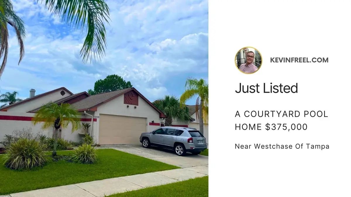 Just Listed A Courtyard Pool Home $375,000 Near Westchase Of Tampa