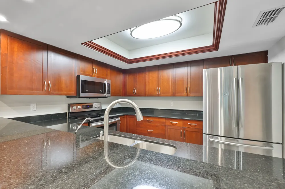 A unit kitchen, the side of the wall the owner is responsible for