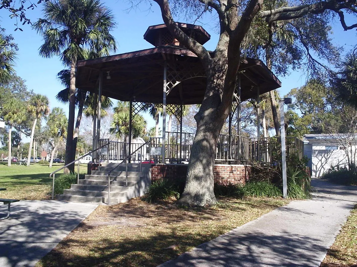 The waterfront bandstand and marina in downtown Dunedin, Florida