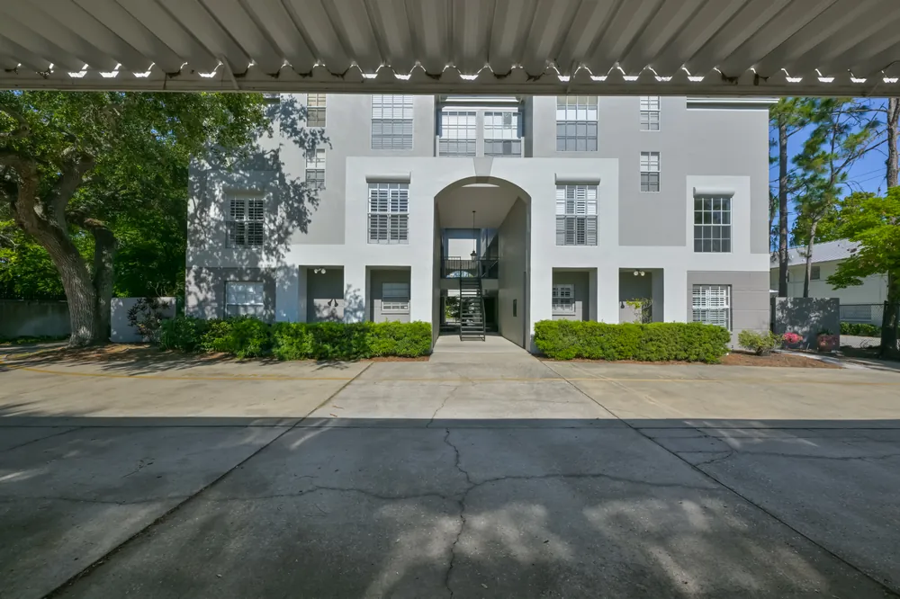 Attached homes on a shared drive in a South Tampa community